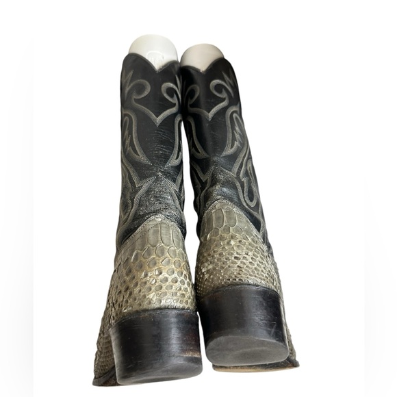 J Chisholm Snakeskin Leather Python Cowboy Boots Men's Sz 10 EE Leather Lined - Picture 8 of 16